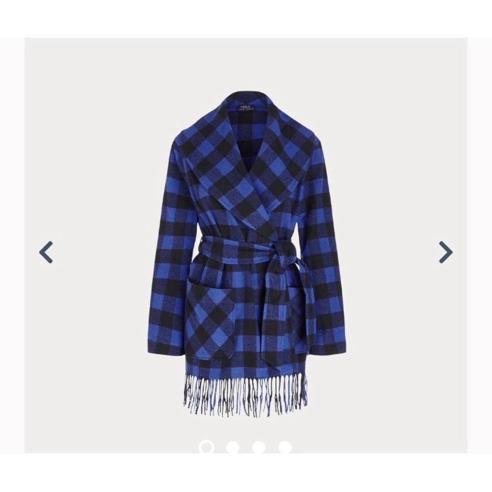 Ralph Lauren Blue and Black Checkered Coat - Picture 5 of 7